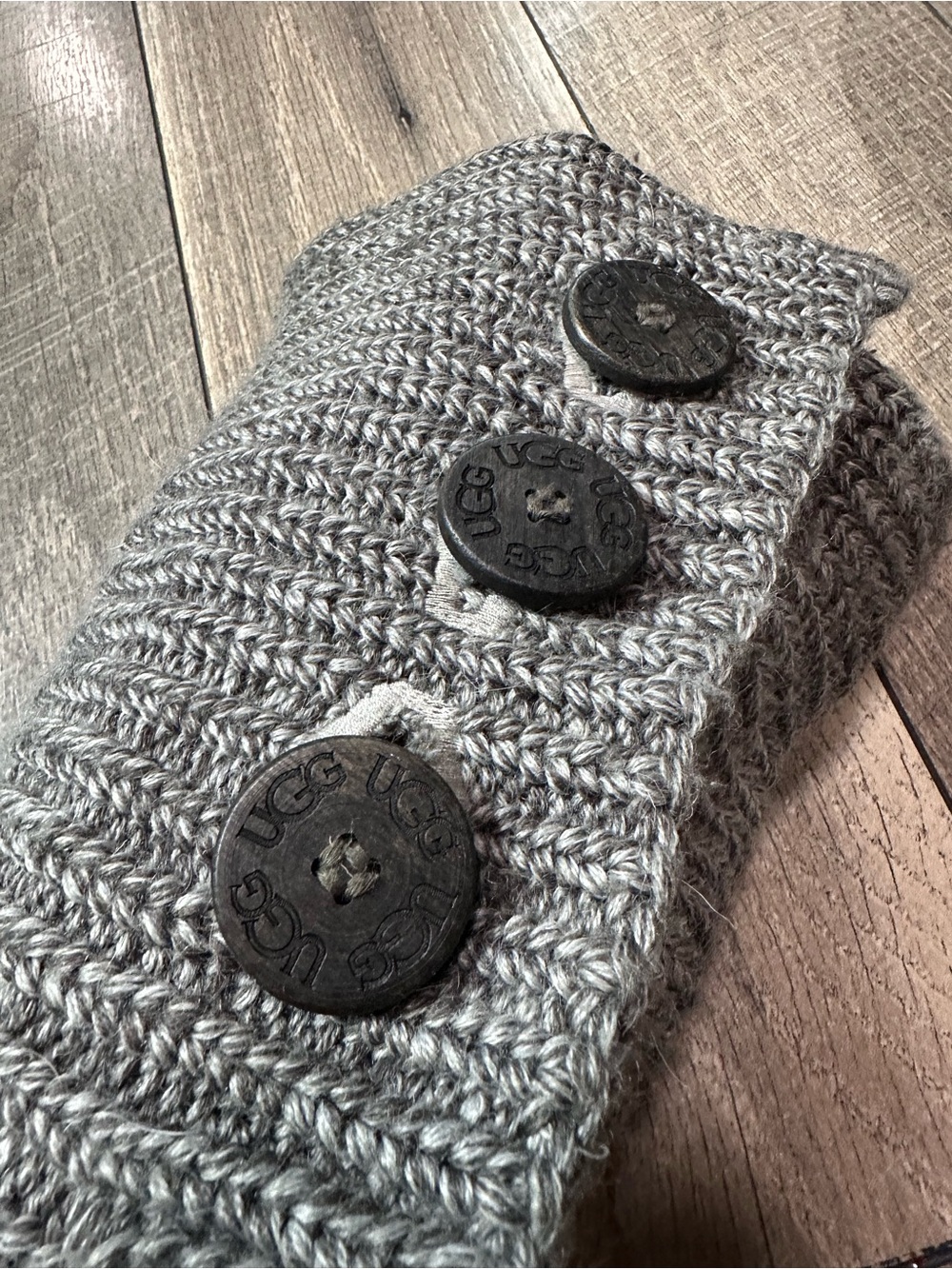 UGG Australia Grey Sweater Button Down Boots - Picture 3 of 8